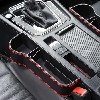 

Catch Car Storage Box Pocket Black PU Leather Gap Organizer Portable Catcher Seat Universal