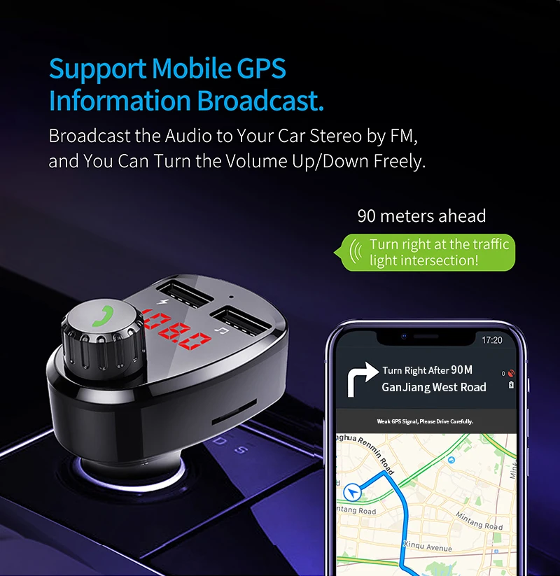 G13 FM передатчик беспроводной автомобильный комплект Bluetooth MP3 музыкальный плеер Hands-free вызов автомобильный комплект двойной USB быстрая зарядка автомобильное зарядное устройство