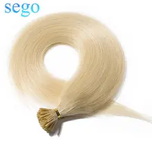 Best Price SEGO 16''-22'' 50g 100 Strands Straight 100% Human Hair I Tip Stick Keratin Hair Extensions Pre Bonded Non-Remy Fusion Hair