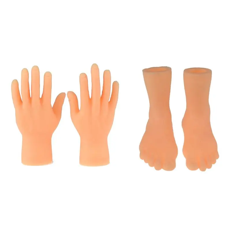 

1 Pair Soft Vinyl Mini Finger Feet Puppets Tiny Left Right Hand Party Costume