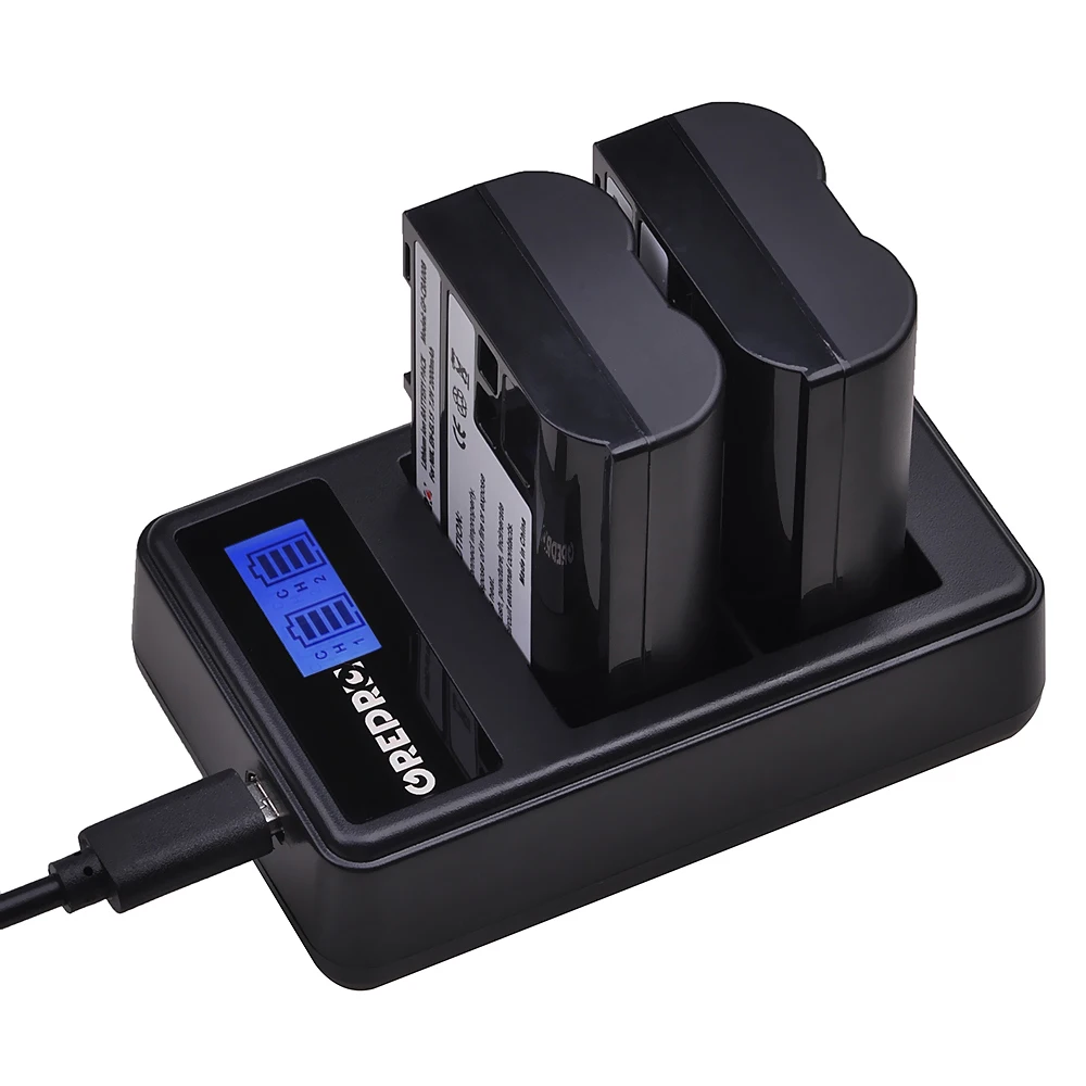 2000 мА/ч, EN-EL15 ENEL15 RU EL15a Камера Батарея+ USB ЖК-дисплей двойной Зарядное устройство для цифровых зеркальных фотокамер Nikon D600 D610 D800 D800E D810 D7000 D7100 D7200