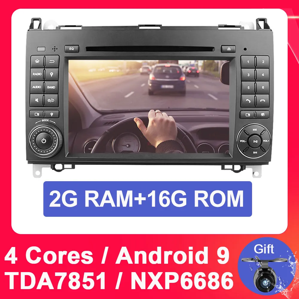 Eunavi 2 din Android 9 автомобильный DVD мультимедиа для Mercedes Benz Sprinter Vito W169 W245 W469 W639 W906 B200 Авто радио gps Восьмиядерный - Цвет: PX3 2G 16G