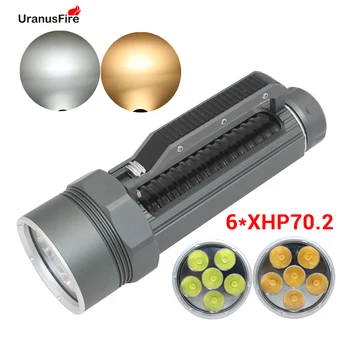 

Super Brightest XHP70.2 LED Diving Flashlight Torch 26650 32650 Waterpoof 100m Underwater 10000lm Scuba 6*xhp70 .2 Dive Lamp