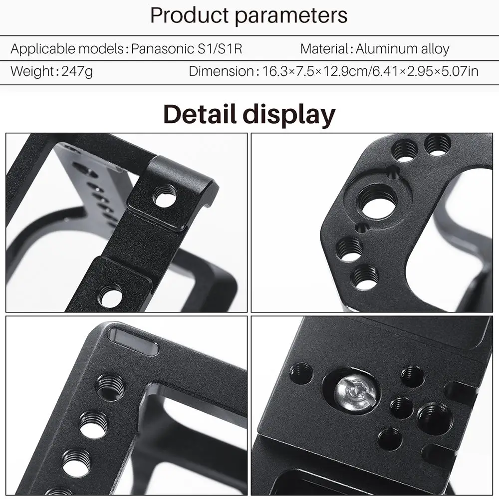 UURig C-S1 камера металлическая клетка для Panasonic DC-S1/S1R защитный корпус клетка быстросъемная пластина аксессуары для камеры