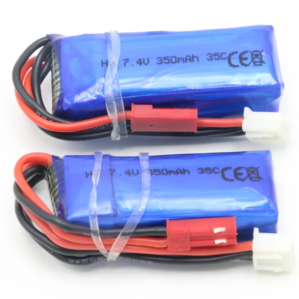 RC батарея. 2 шт./лот 7,4 V 2S 350mAh 35C Losi микро короткие карты батарея с JST разъем для мини дистанционного управления автомобиля