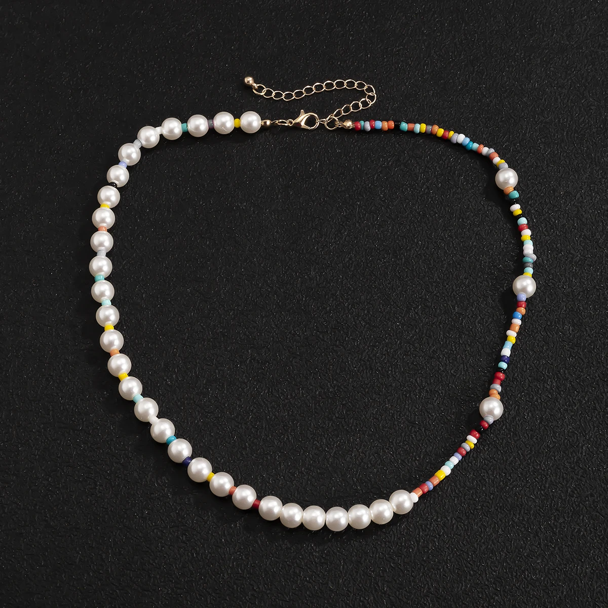 Colorful Beads Pearls Necklace Women | Mens Bead Chain