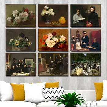 

Home Decoration Art Wall Pictures Fro Living Room Poster Print Canvas Paintings French Henri Fantin Latour Flowers