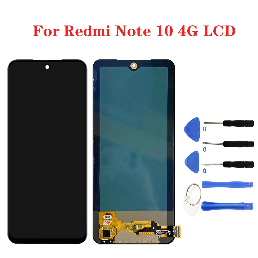ЖК-дисплей Super AMOLED 6 43 дюйма для Xiaomi Redmi Note 10 4G 10S дисплей с сенсорным экраном и