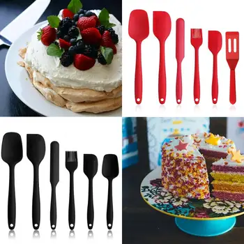 

With Handle Heat-resistant Design 6pcs/set Silicone Kitchen Tools Set Cooking Tools Utensils Set Spatula Shovel Soup Spoon Home