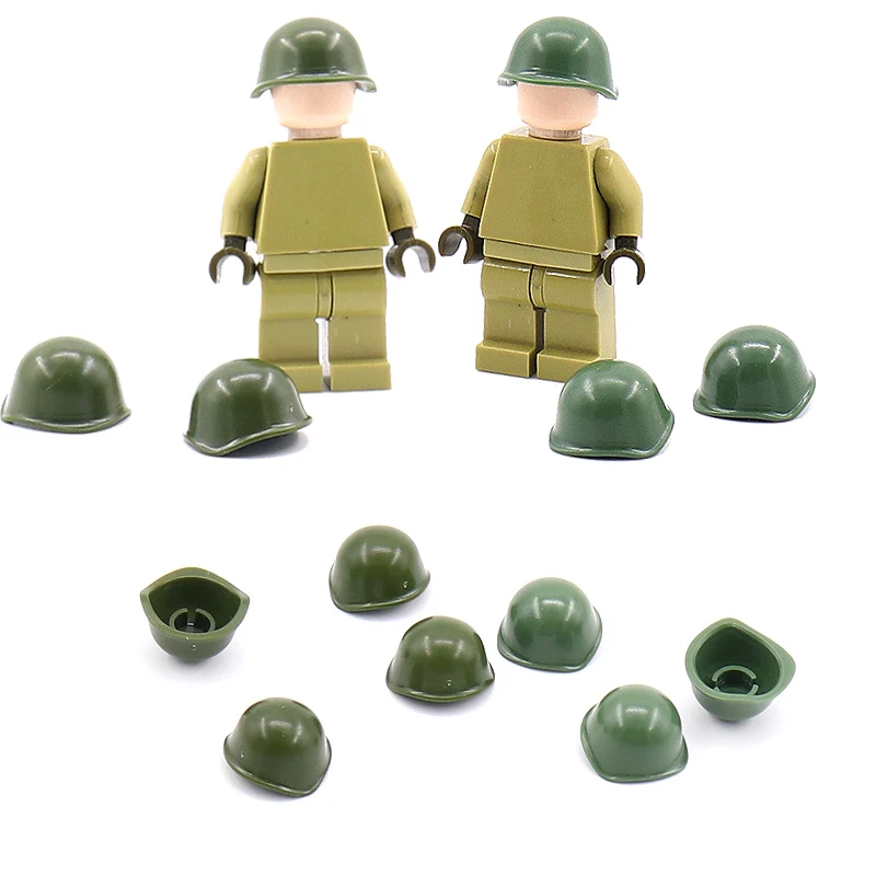 

NEW WW2 Military Russia Army Soldier Figures Helmet Building Blocks MOC Military Soviet Soldier Helmet accessory DIY Bricks Toys