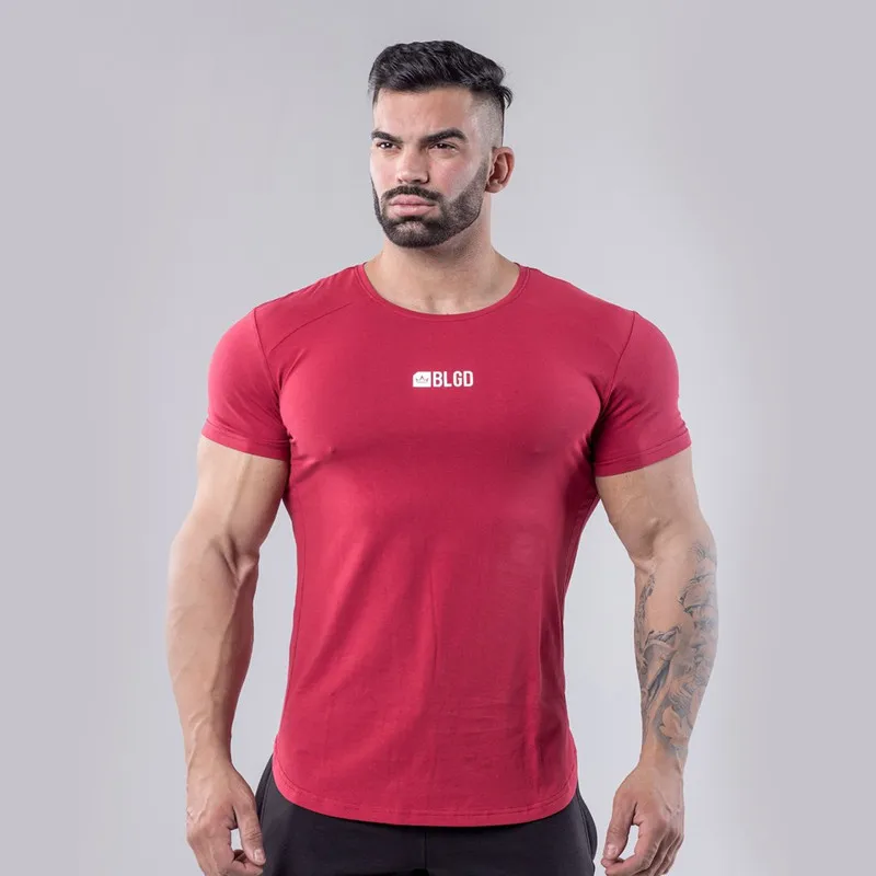Muscle Fitness Brothers Men Summer Outdoor Running Sports Europe And America-Style Training Short Sleeve
