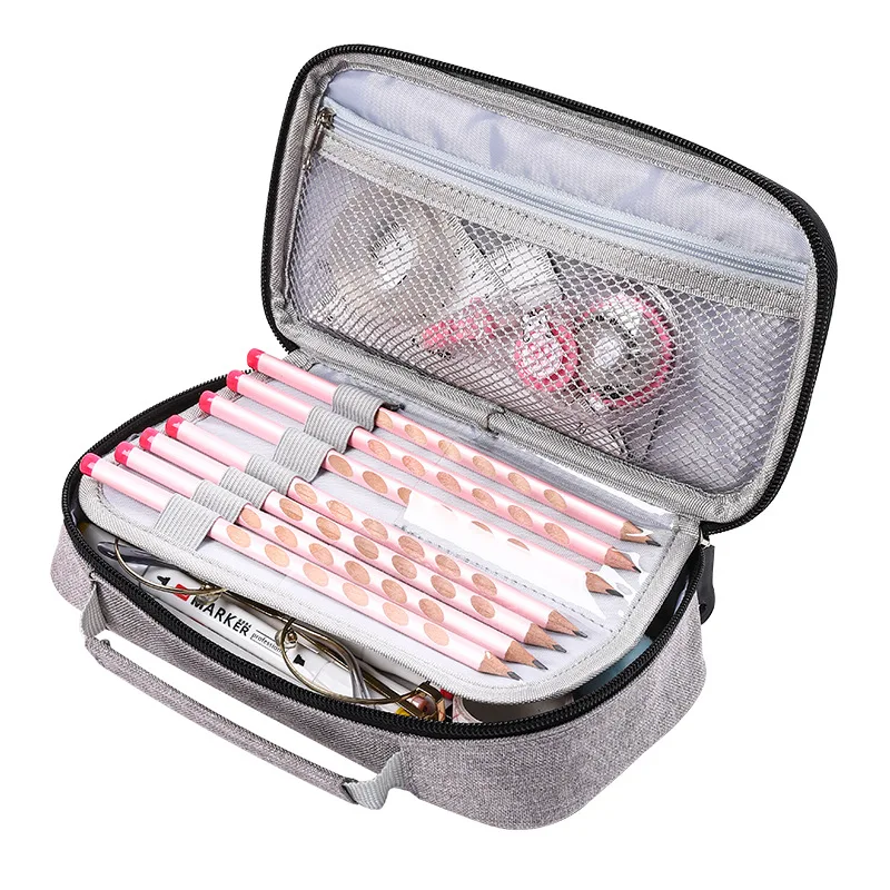 

Large capacity pencil case, Simple multifunctiona stationery box, Canvas solid color portable school stationeryã€‚