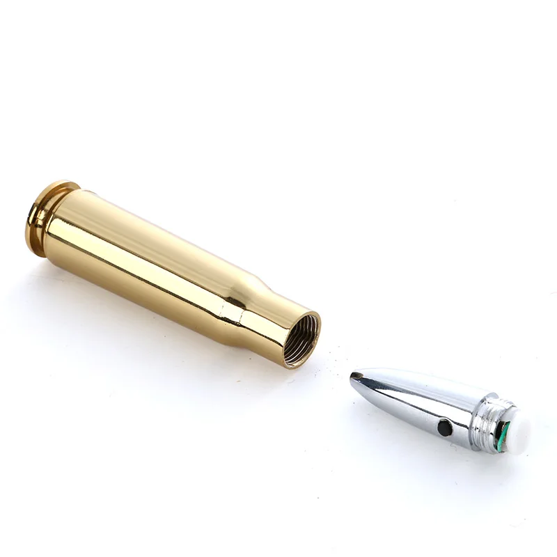 Bullet Lighter with Red Laser Refillable Flame Metal Butane Gas Cigarette Lighters Gold for Men Smoker