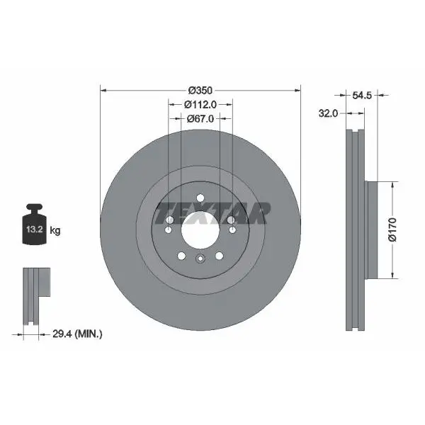 Диск тормозной передний Wheel 18"/5\ MB W164/W251 5.0/3.0CDi/4.0