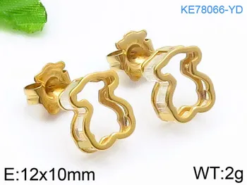 

Bear Hollow Gold Silver Love Moon Earrings Hole Earrings Show Face Small Earrings Personality Trend Earrings