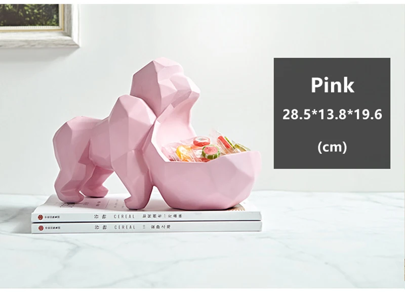 Home Decor Statue 3D Big Baboon Sculpture Modern Room Table Decoration Multifunction Storage Box Candies Jewelry Keys Storage (5)