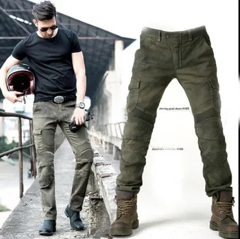 

NEW B06 with protective gear Motorcycle riding jeans army green leisure motorcycle KOMINIE trousers racing pants men and women