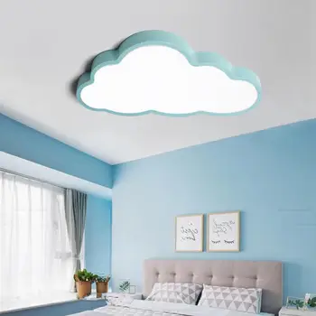 

DSstyles 36W/48W LED Cartoon Cloud Shape Ceiling Light for Baby Kids Bedroom 220V Blue Lighting Cute Room Light Lamp
