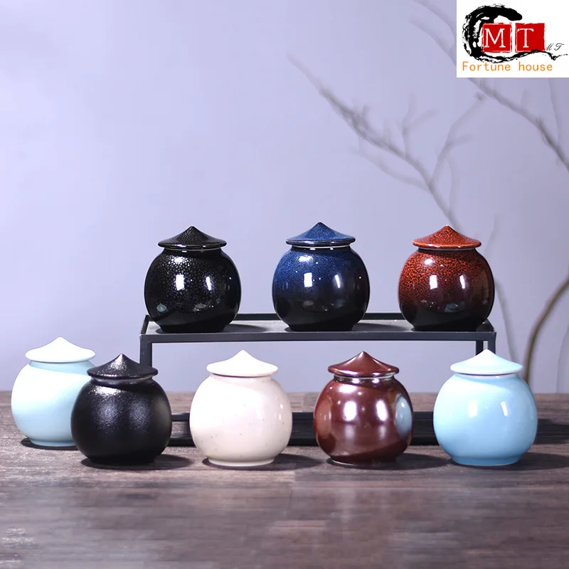 

Kiln Baked Small Jar Mini Storage Jar Small Number Sealed Jar Kitchen Supplies Gift Box Subpackage Cans Pet casket Pet coffin