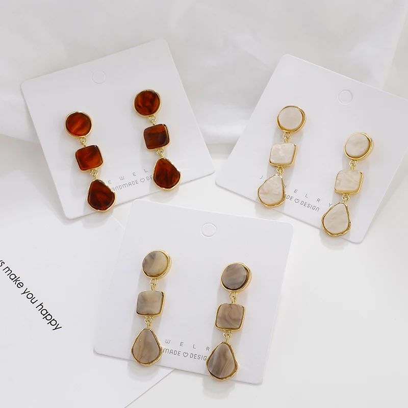 

AMORCOME 2019 Resin Acrylic Long Drop Earrings For Women Fashion Simple Geometric Pendant Statement Dangle Earring Jewelry Gift