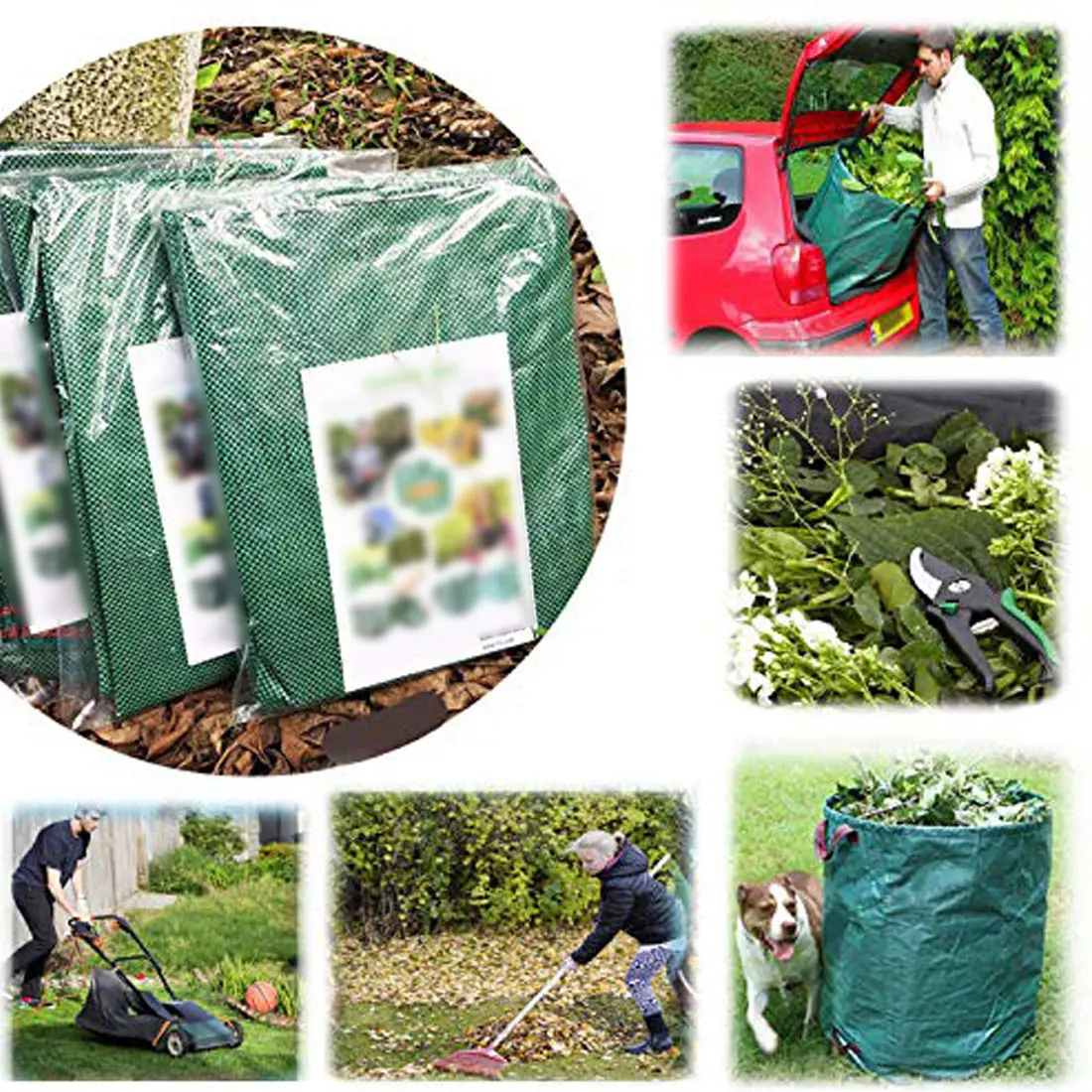 Прочный PP сад пакет для сбора листьев многоразовые Дворовые листья сорняки трава контейнер для хранения дома мусора ведро мешок