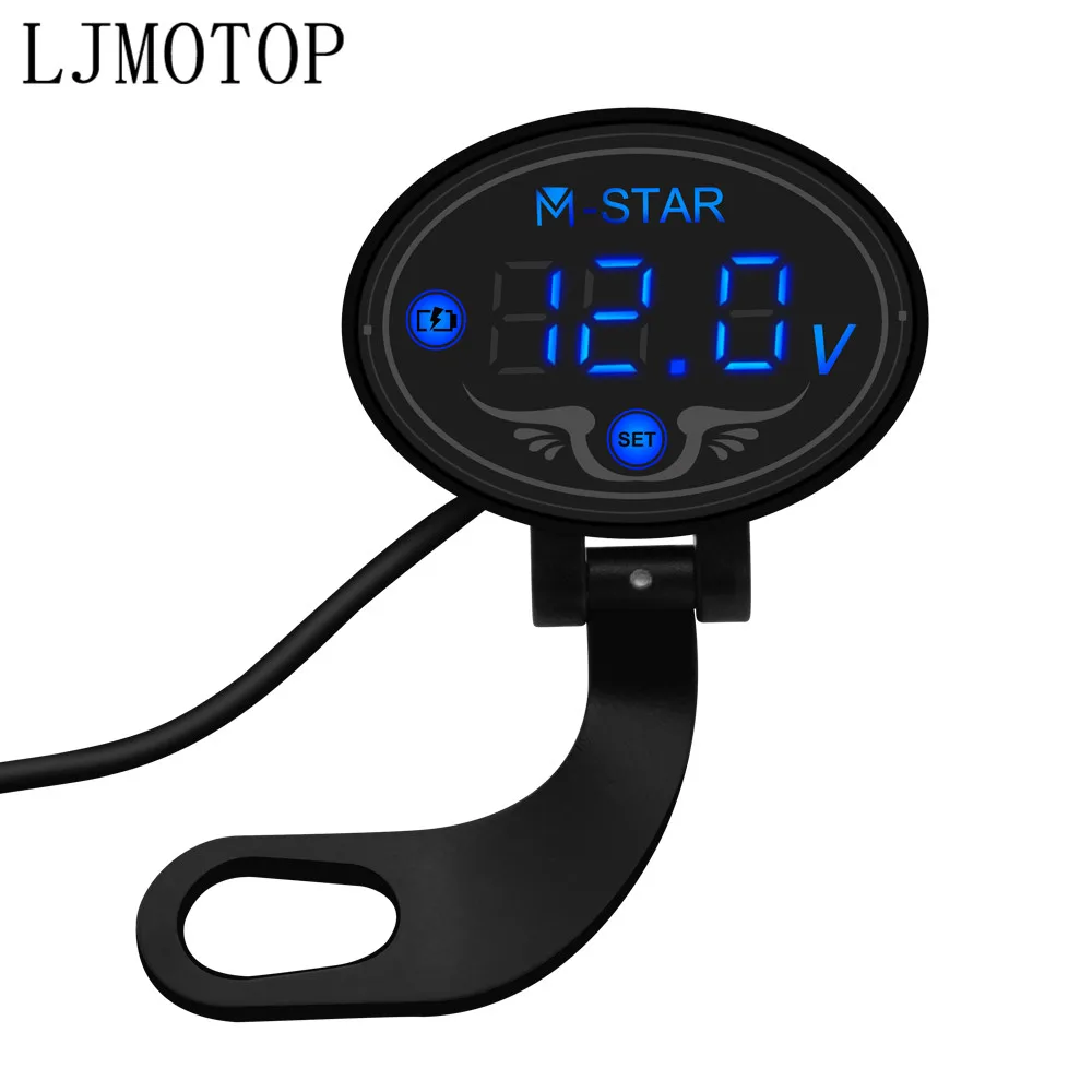 Blue Супер водонепроницаемая цифровая панель Вольтметр метр тестер светодиодный дисплей для yamaha xt 600 mt10 mt 09 tracer suzuki drz/ltz 400 9 V-24 V - Цвет: Blue