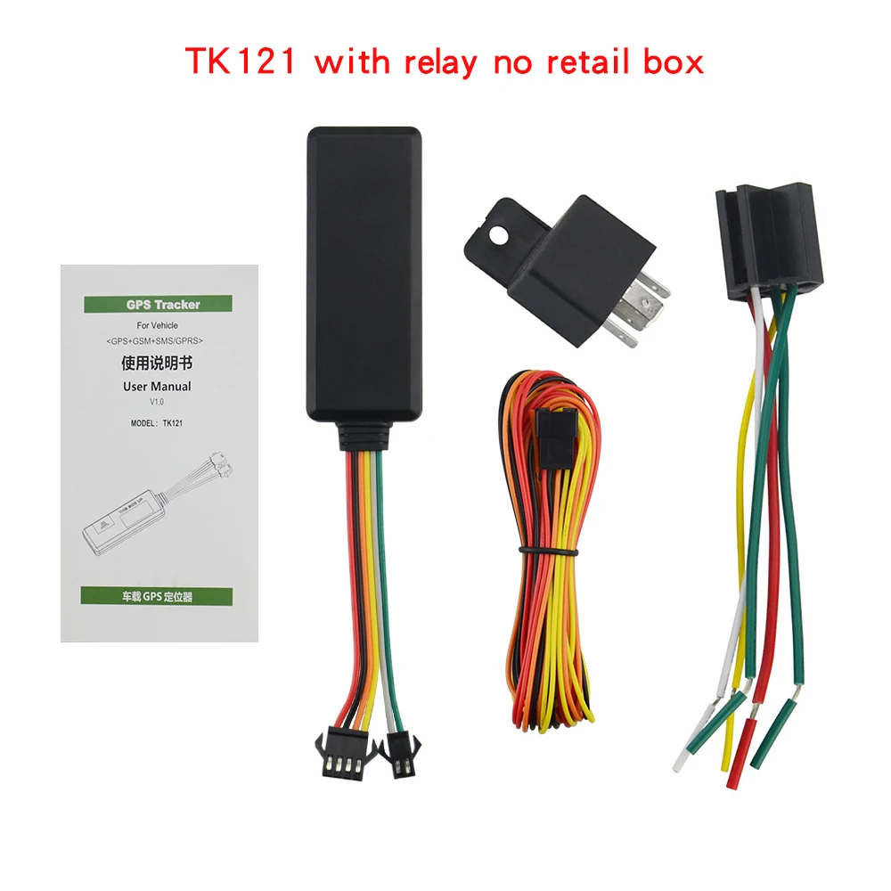no box with relay Gps устройство TK121 дешевые gps GPRS GSM трекер с ACC проверка состояния гео-забор превышение скорости для автомобиля удаленное устройство отключения автомобиля - Color: no box with relay