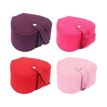

Jewelry Storage Box with Mirror Heart Shape Case Velvet Container