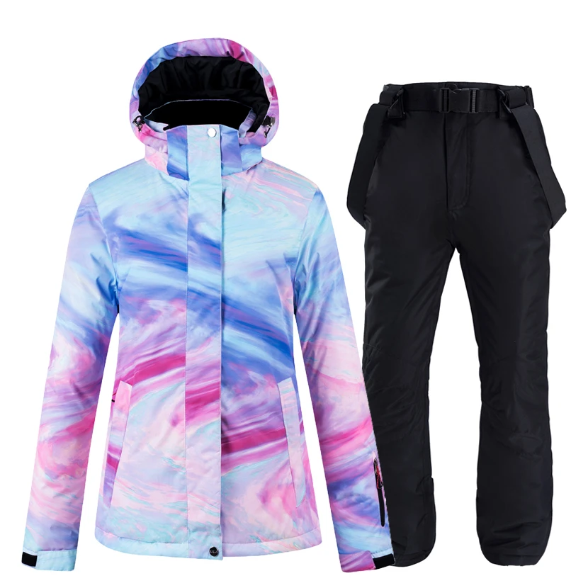 

High Quality Womens Ski Suit Winter Outdoor Snowsuit Windproof Waterproof Jacket And Pants Snowboard Jacket Colorful Clothing
