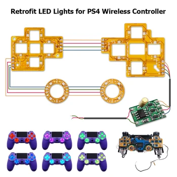 

6-Color Luminated D-Pad Thumsticks Face Buttons DTF LED Kit for PS4 Controller Electronic Machine PS4 Accessories