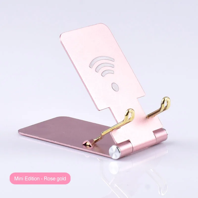 Rose Gold Универсальный держатель для мобильного телефона, Складная Настольная подставка для мобильного телефона, смартфона, держатель из алюминиевого сплава - Цвет: Rose Gold