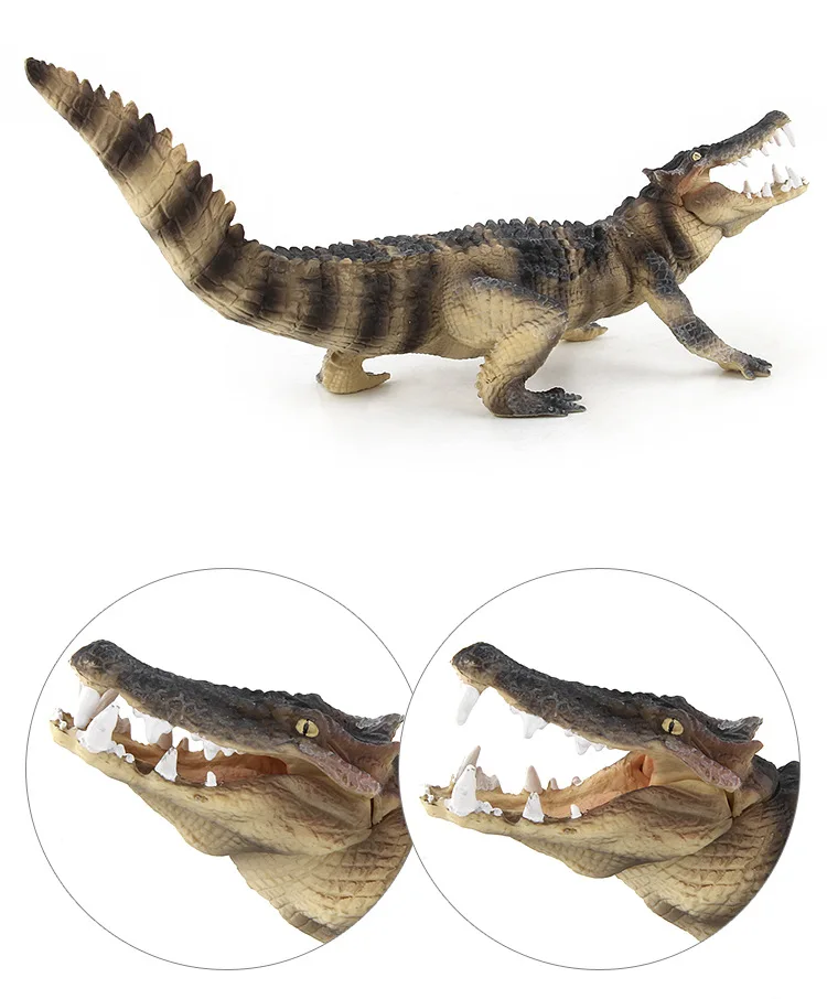 Модель диких животных модель большого размера ПВХ крокодил реалистичный реквизит статическая модель украшения-игрушка