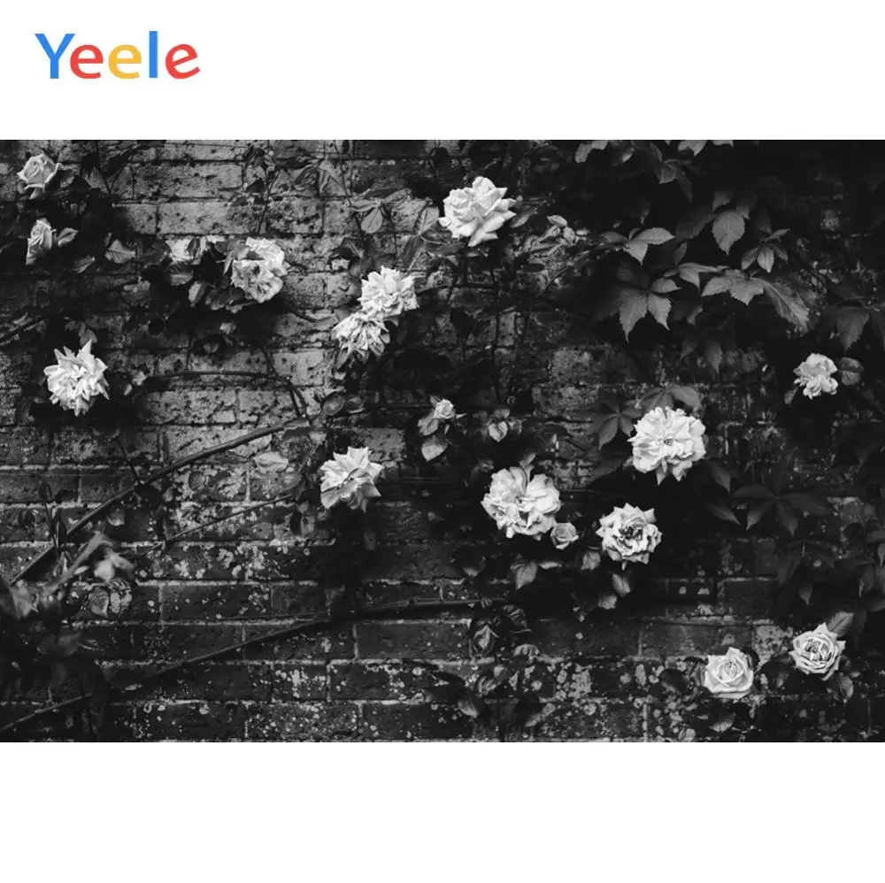 Yeele гранж черная кирпичная стена цветок вечерние украшения фоны для фотографий