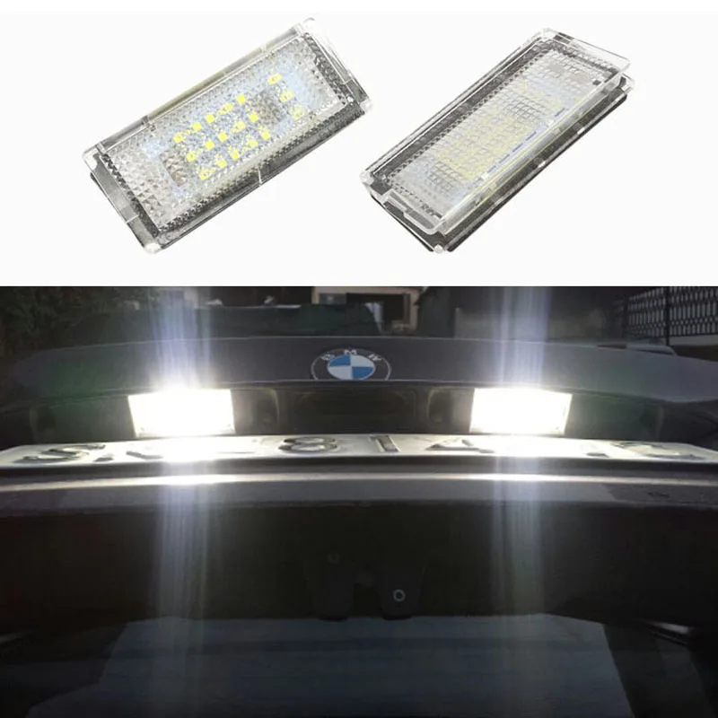 

2pcs Led License Plate Light Led Canbus Auto Tail Light 6000K White 12V LED Bulbs For BMW 3ER E46 4D 1998-2003 Car Accessories