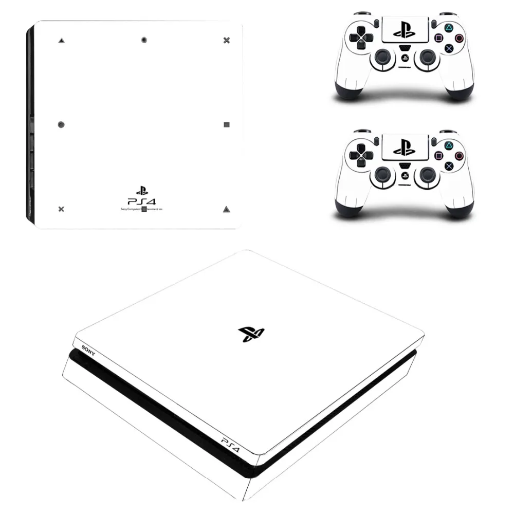 Чистый белый полное покрытие лицевые панели PS4 тонкая кожа Наклейка виниловая для Playstation 4 консоль и контроллер PS4 тонкая кожа Наклейка