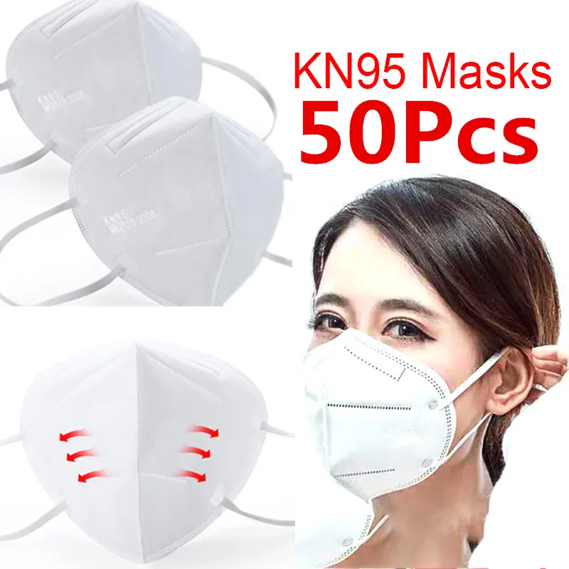 

100/50 PCS N95 3 Layer Non-Woven Mask With Breathing Valve KN95 Anti-coronary Mask Anti-cold Anti-particle PM2.5 Mask KF94 FFP2