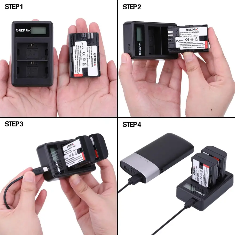 GREPRO LP-E6 LP-E6N LP E6 LPE6 батарея AKKU+ lcd USB двойное зарядное устройство для EOS 5D Mark II 2 III 3 6D 7D 60D 60Da 70D 80D DSLR EOS 5DS