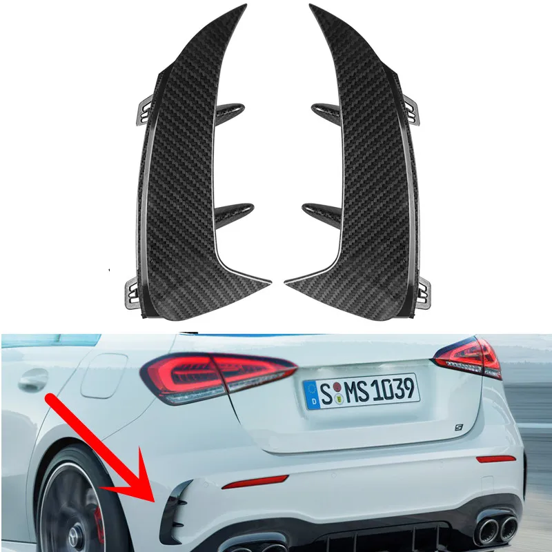 

Carbon Fiber Rear Bumper Fender Flicks Stickers Trim Cover for Benz A Class W177 A180 A200 A220 A250 A35 Accessories Car Styling
