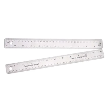 

Woodworking Straight Edge Flexible School Engineering Metal Rulers Inch And Metric Measuring Home Office Stainless Steel