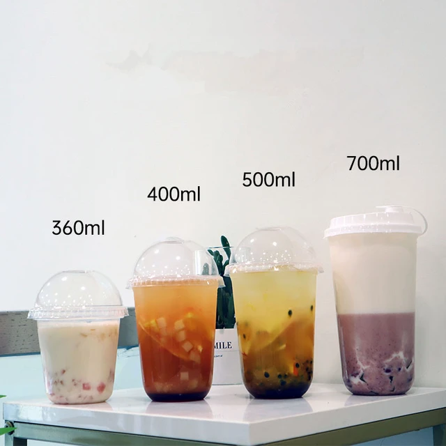 50pcs Creative 90mm Caliber Disposable Milk Tea Cup Transparent Plastic Bubble  Tea Coffee Juice Yougurt Drinking Cups With Lids - Disposable Cups -  AliExpress