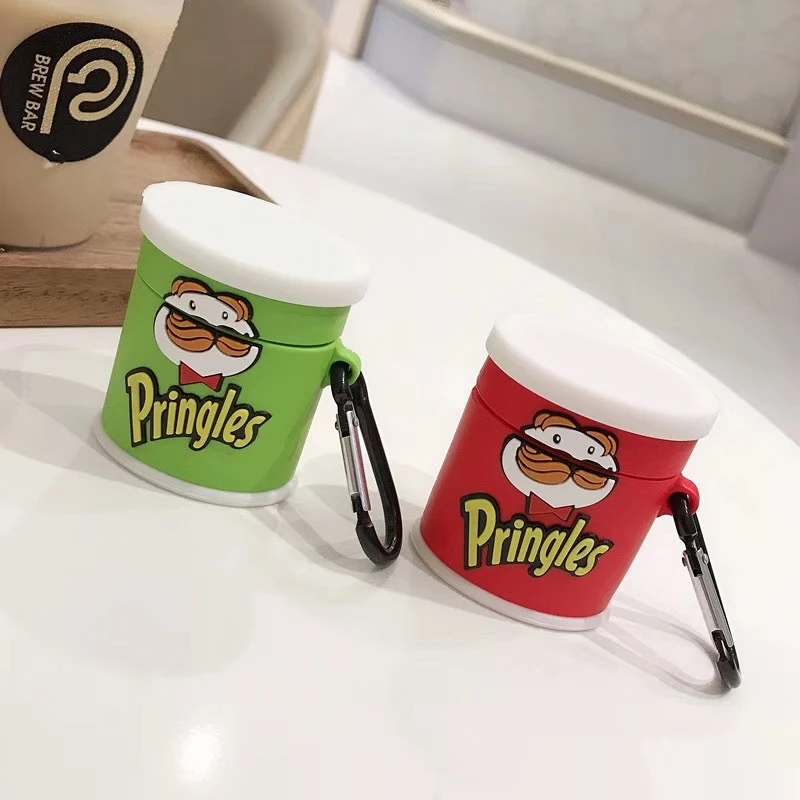 Funny Cartoon Pringles Beard Headphone Cases for Apple Airpods 1/2 3D Cute Silicone Protection Earphone Cover Accessories
