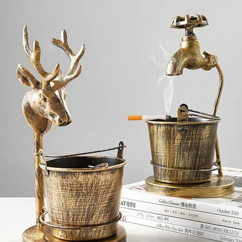 

Nordic Wrought Iron Ashtrays Vintage Figurines Metal Crafts Bar Photography Props Retro Desktop Decorations Household Ornaments