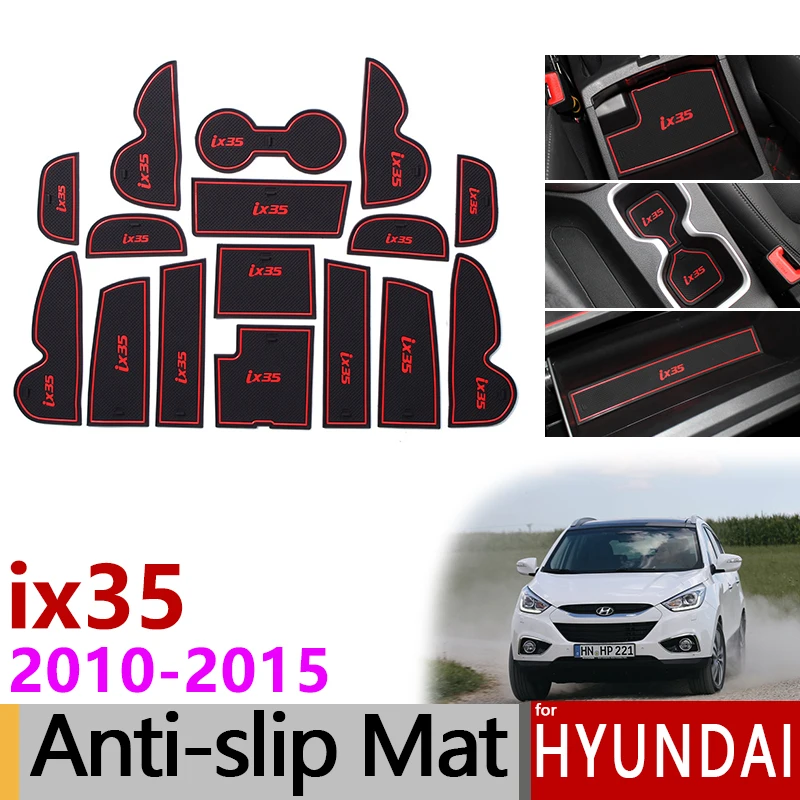 Противоскользящие резиновые ворота Слот чашки коврики для hyundai ix35 2010- LM Tucson ix аксессуары наклейки 2010 2011 2012 2013