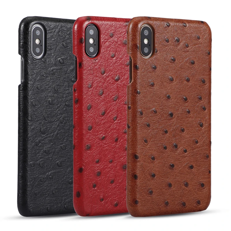 Для iPhone XS XR задняя крышка iPhone7 8 страусиная кожа воловья натуральная кожа чехол для телефона Тонкий Бизнес умный чехол для iPhone XS Max