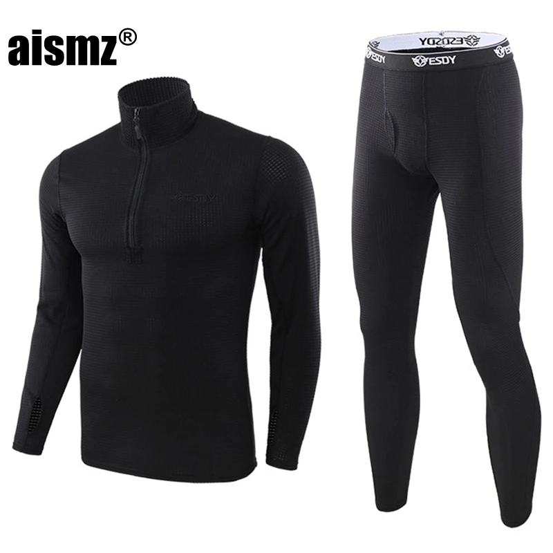 Billig Aismz Männer Winter Fleece Taktische Unterwäsche Lange Unterhosen Uniformen Military Armee Polartec Kompression Thermische Warme Unterwäsche Sets
