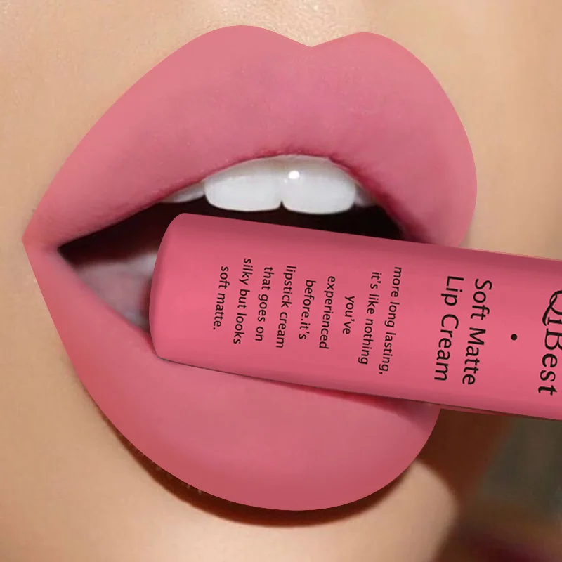 20 Бренд qibest губы красота Makup пигмент водонепроницаемый блеск для губ Стойкий черный бархат Матовая Обнаженная помада Красный Блеск для губ Лот - Цвет: 20