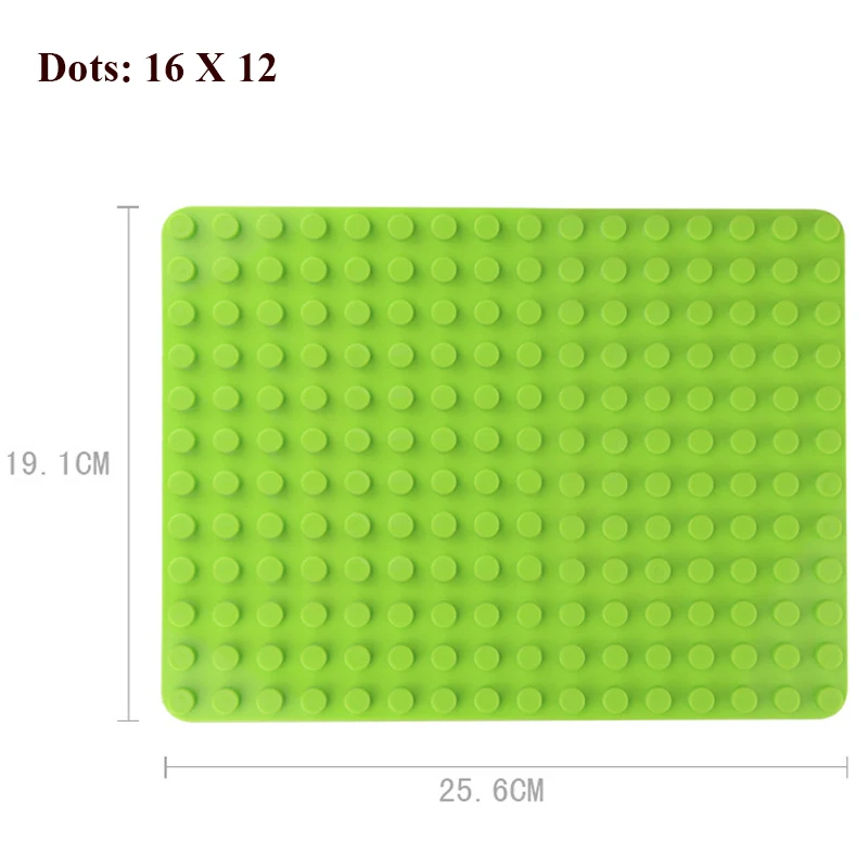 

Duploes 16*12 Dots Big Bricks Base Plate 25.6*19.1cm Baseplate Building Blocks DIY Toys For Children Early Educational Gift