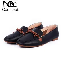 Coolcept/размеры 34-43; женская обувь на плоской подошве; Милая женская обувь из искусственной кожи с бантом; модная повседневная обувь для ленивых с квадратным носком