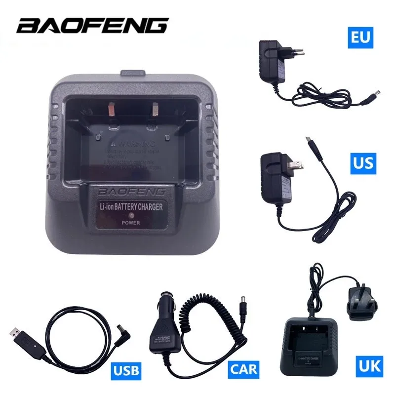 Reducido Baofeng-cargador de batería de coche UV-5R, Walkie Talkie portátil de dos vías, UV5R, UV-5R, UE/EE. UU./ru/USB/, para Baofeng DM-5R Plus MR5zOnE9