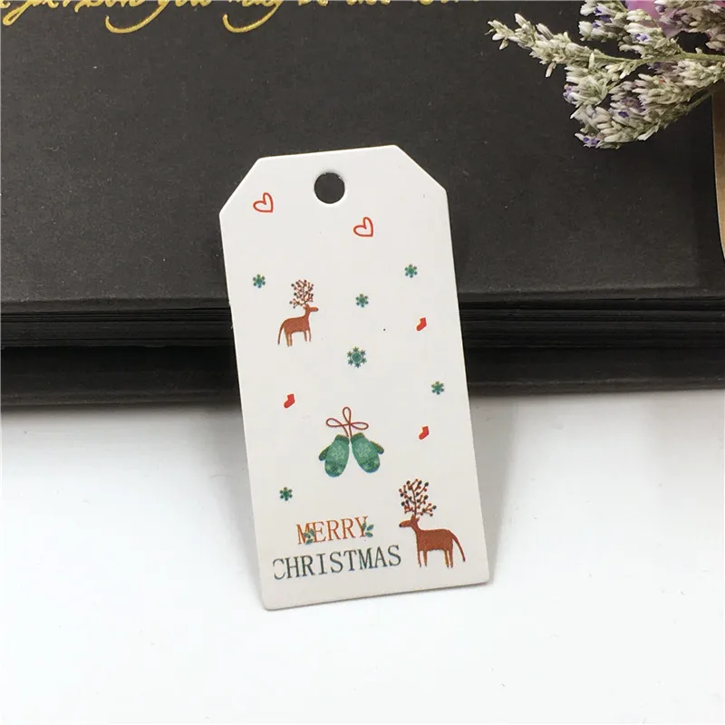 5x2.5cm-3 50 шт. DIY крафт-бирки Счастливого Рождества этикетки Подарочная Оберточная Бумага бирки Санта-Клаус бумажные открытки Рождественские вечерние упаковочные принадлежности - Цвет: 5x2.5cm-3